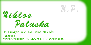 miklos paluska business card